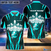 BlueJoses Personalized Name and Team Name Bowling and Pins Multicolor 3D Shirt, Personalized Shirts For Bowling Players