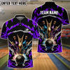 BlueJoses Bowling Break Pins Pattern Customized Name 3D Shirt (4 Colors)