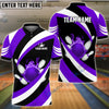 BlueJose Bowling and Pins Wave Pattern Customized Name 3D Shirt (4 Colors)