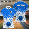 BlueJoses Bowling And Pins Ink Color Pattern Customized Name 3D Shirt (4 Colors)