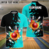 BlueJoses Bowling And Pins Ink Break Pattern Customized Name, Team Name 3D Shirt (4 Colors)