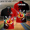 BlueJoses Bowling And Pins Ink Break Pattern Customized Name, Team Name 3D Shirt (4 Colors)