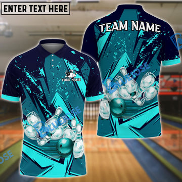 BlueJoses Bowling Ball And Pins Winner Personalized Name, Team Name Unisex Shirt (Copy)