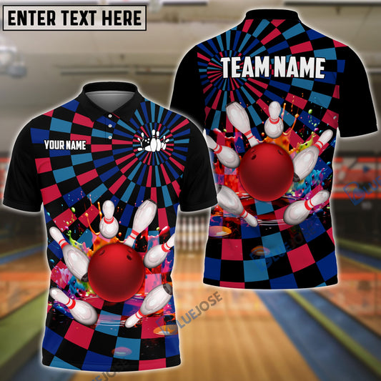 BlueJoses Bowling Neon Lights Customized Name, Team Name 3D Shirt