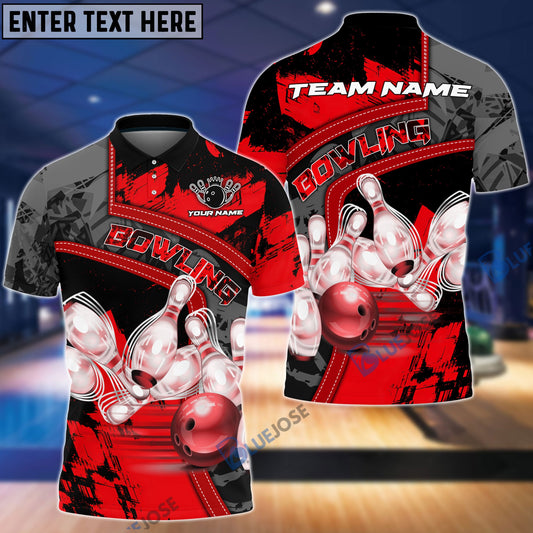 BlueJoses Bowling Ball And Pins Multicolor Personalized Name 3D Shirt