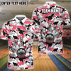 BlueJoses Bowling And Pins Color Camo Pattern Customized Name, Team Name 3D Shirt (4 Colors)