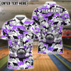 BlueJoses Bowling And Pins Color Camo Pattern Customized Name, Team Name 3D Shirt (4 Colors)