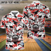 BlueJoses Bowling And Pins Color Camo Pattern Customized Name, Team Name 3D Shirt (4 Colors)