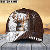 BlueJose Deer Hunting Premium Leather Pattern Personalized Name Cap (4 Colors)