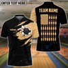 BlueJoses Bowling Black Golden Customized Name, Team Name 3D Shirt