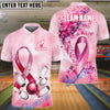 BlueJose Breast Cancer Support Bowling and Pins Personalized Name 3D Shirt