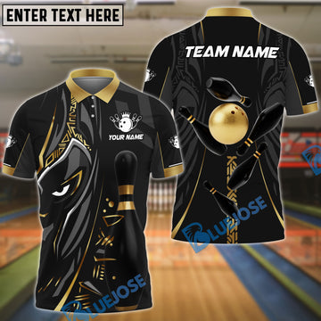 BlueJoses Bowling And Pins Black Panther Pro Multicolor Customized Name 3D Shirt (6 Colors)