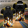 BlueJose Bowling And Pins Tiger Pattern Customized Name, Team Name 3D Shirt (5 Colors)