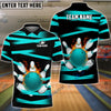 BlueJoses Bowling And Pins Power Customized Name, Team Name 3D Shirt (5 Colors)