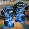 BlueJoses Bowling And Pins Broken Pattern Customized Name, Team Name 3D Shirt for Women (4 Colors)