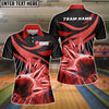 BlueJoses Bowling And Pins Broken Pattern Customized Name, Team Name 3D Shirt for Women (4 Colors)