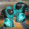 BlueJoses Bowling And Pins Galaxy Pattern Customized Name, Team Name 3D Shirt for Women (4 Colors)