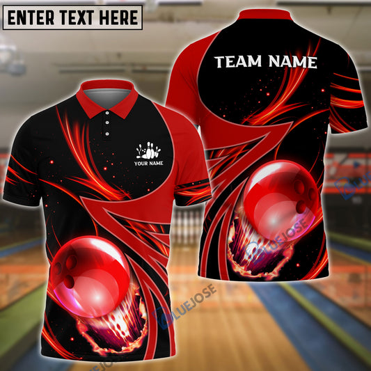 BlueJoses Bowling And Pins Galaxy Pattern Customized Name, Team Name 3D Shirt (4 Colors)