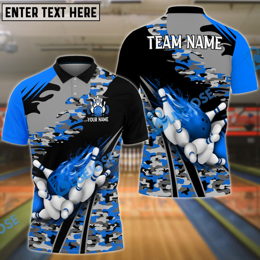 BlueJoses Bowling And Pins Runway Customized Name 3D Shirt (4 Colors)