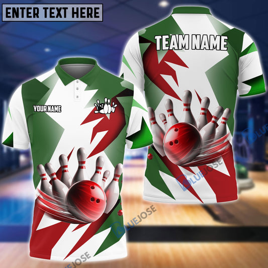 BlueJoses Bowling And Pins Light And Shadow Customized Name, Team Name 3D Shirt (4 Colors)