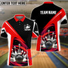 BlueJoses Bowling and Pins Lightning Pattern Personalized Name, Team Name 3D Shirt (4 Colors)