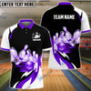 BlueJoses Bowling and Pins Broken Fire Pattern Personalized Name, Team Name 3D Shirt (4 Colors)