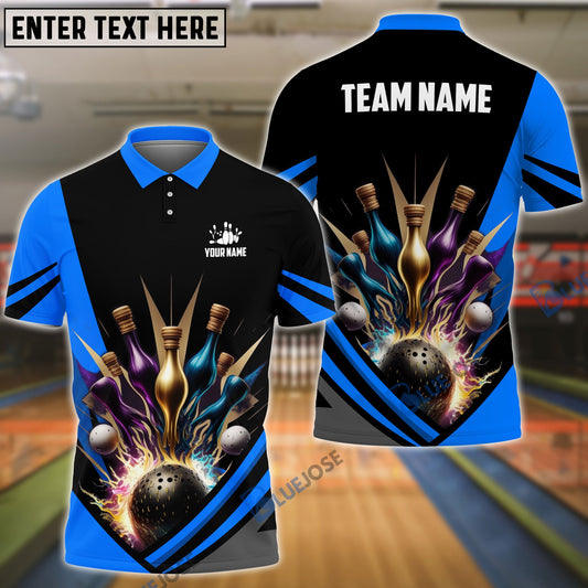 BlueJose Bowling And Pins Winner Customized Name 3D Shirt (4 Colors)