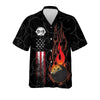 BlueJose Funny Flame Skull Bowling Team Personalized Name Hawaiian Shirt