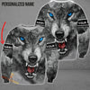 BlueJose White Wolf Shirts Personalized 3D Design All Over Printed