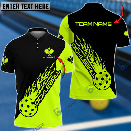 BlueJose Pickleball Lime Green Personalized Name, Team Name Unisex Shirt