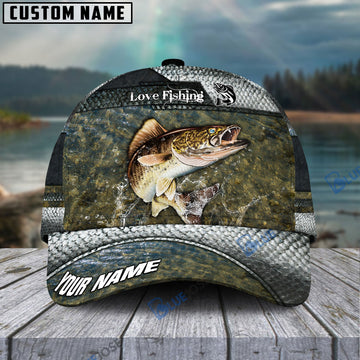 BlueJose Walleye Fish Love Fishing Personalized Cap