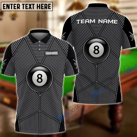 BlueJose Billiards Black Triagle Pattern Personalized Name, Team Name Unisex Shirt