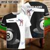 BlueJose Billiards Black And White Team name, Personalized Name, Sponsor Name 3D Shirt