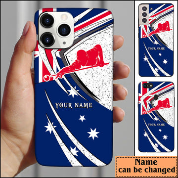 BlueJose Billiards USA Flag Personalized Name Phone Case