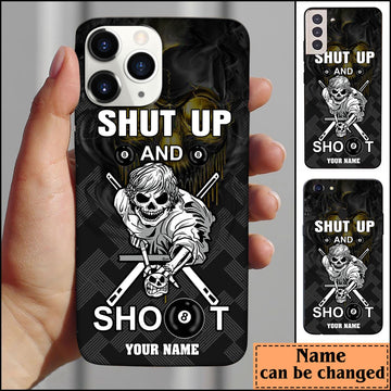 BlueJose Billiards Shut Up & Shoot Personalized Name Phone Case