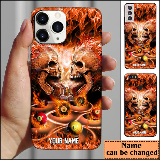 BlueJose Billiards Skull Head Personalized Name Phone Case