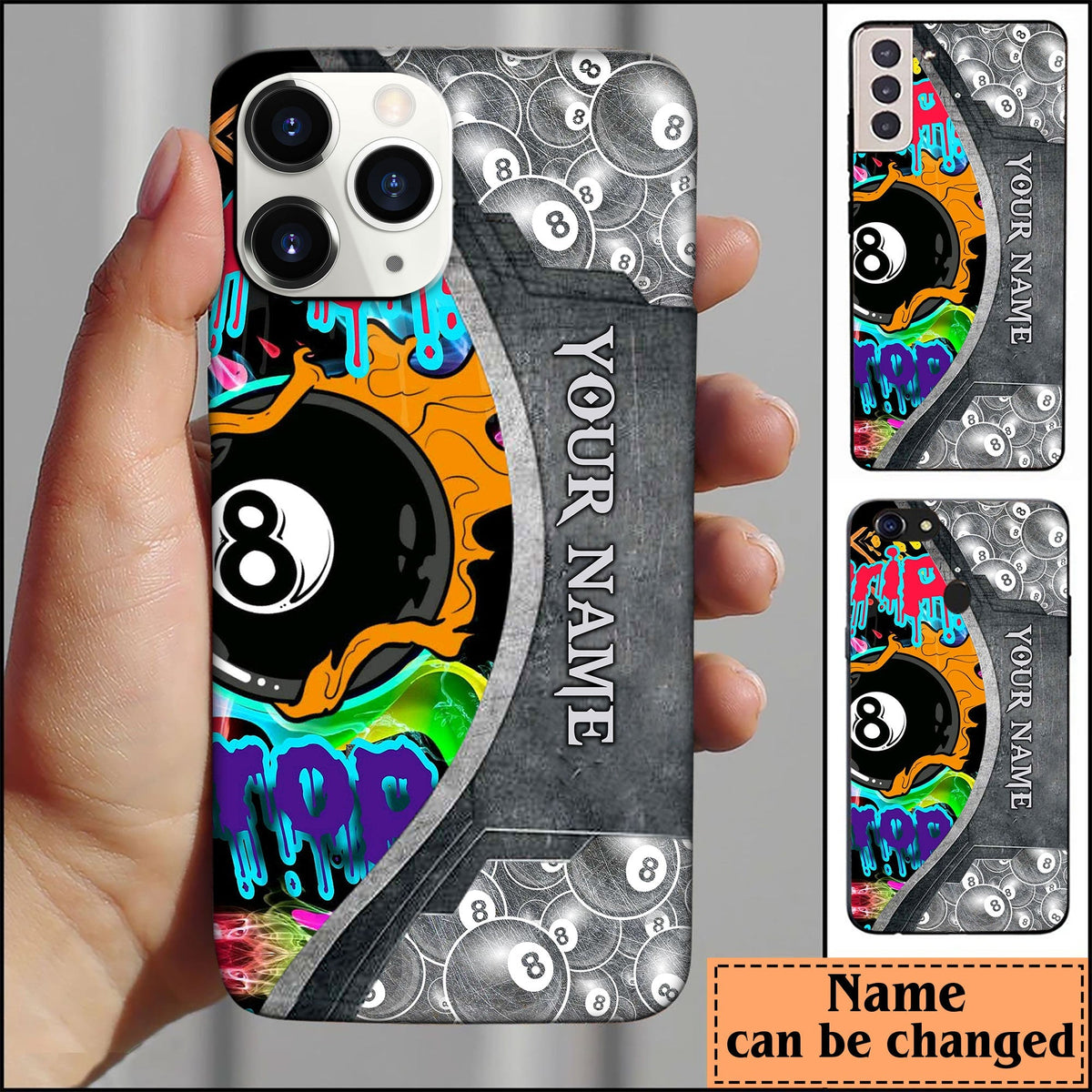 BlueJose Billiards Drip Drop Personalized Name Phone Case