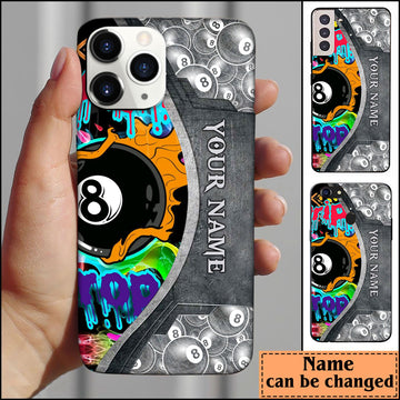 BlueJose Billiards Drip Drop Personalized Name Phone Case