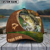 BlueJose Personalized Fishing Brown Cap (Bass, Striped Bass, Catfish, Trout, Crappie, Salmon, Walleye, Pike)