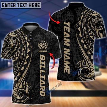 BlueJose Billiards Maori Brown Personalized Name & Team Name Shirt