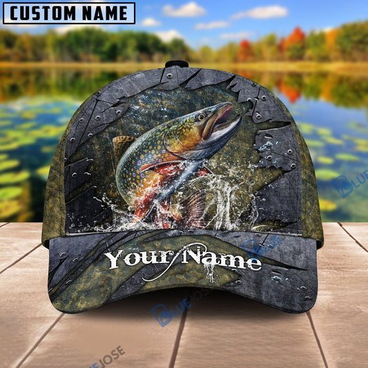 BlueJose Personalized Trout Fishing Metal Pattern Cap