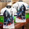 BlueJose Billiards Reaper Colorful Personalized Name, Team Name Shirt