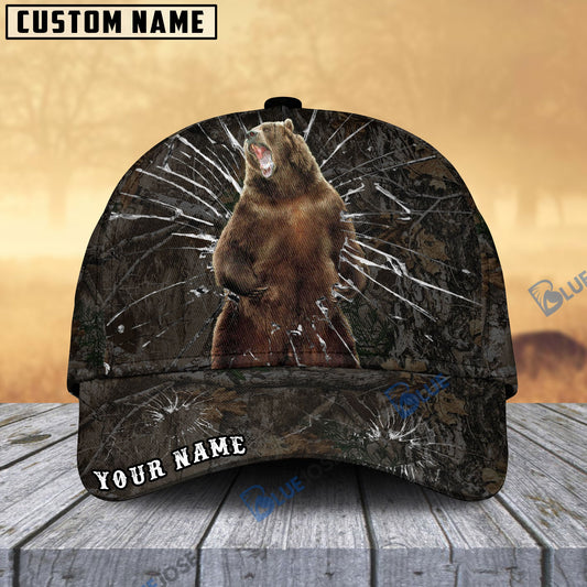 BlueJose Bear Hunting Broken Pattern Personalized Cap