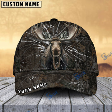 BlueJose Moose Hunting Broken Pattern Personalized Cap