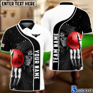 BlueJoses Bowling And Reaper Customized Name 3D Shirt, Personalized Shirts For Bowling Players