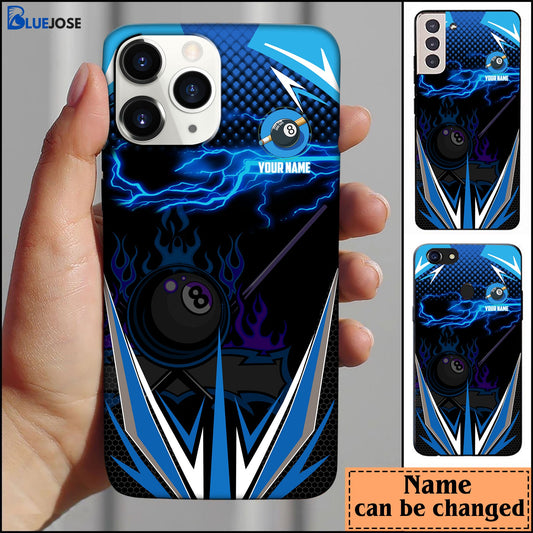 BlueJose Billiards Blue Personalized Name Phone Case