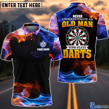 BlueJose Never Underestimate An Old Man Who Play Darts Personalized Name Shirt
