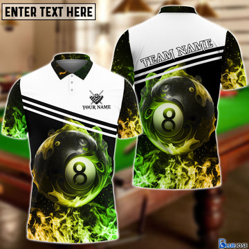 BlueJose Billiards New Fire Personalized Name, Team Name 3D Shirt