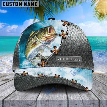 BlueJose Custom Name Bass Fishing Happiness Cap