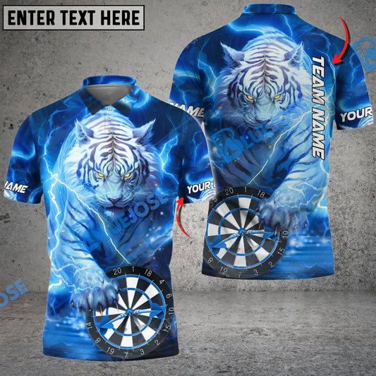 BlueJose Darts White Tiger Personalized Name, Team Name Shirt (4 Colors)